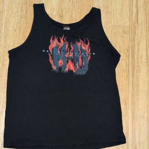Harley-Davidson Other - Harley-Davidson Chicago Skyline Black Tank with Red Flames Size XL